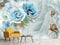 Blue Rose Flowers Custom Wallpaper