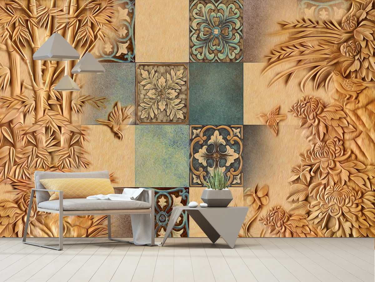 Wooden Scripture art Custom Wallpaper