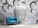 White Gautam Budh Sculpture Custom Wallpaper