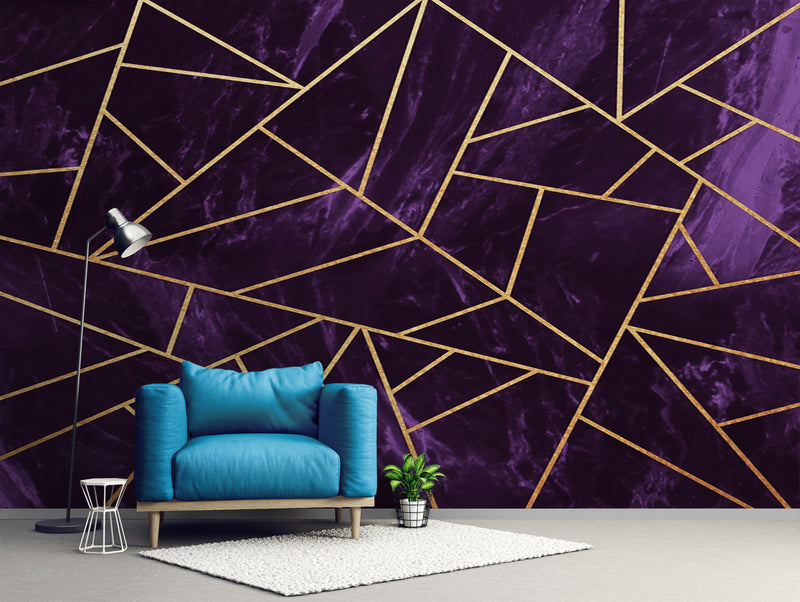 Golden Lininig Illusion Customised Wallpaper