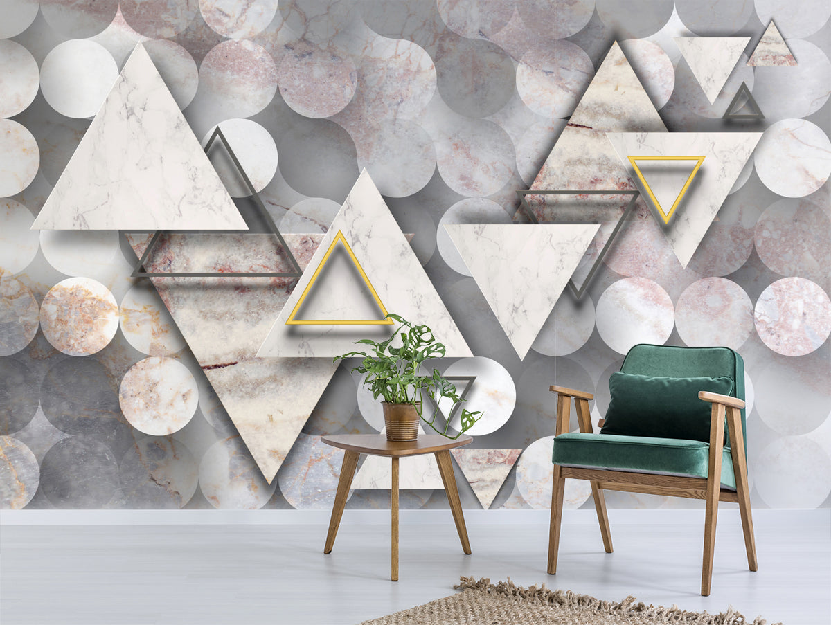 3D Triangular Designs Customised Wallpaper