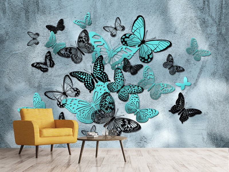 Blue Butterflies Customised Wallpaper