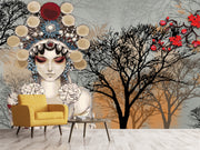 Lady Sketch Customised Wallpaper