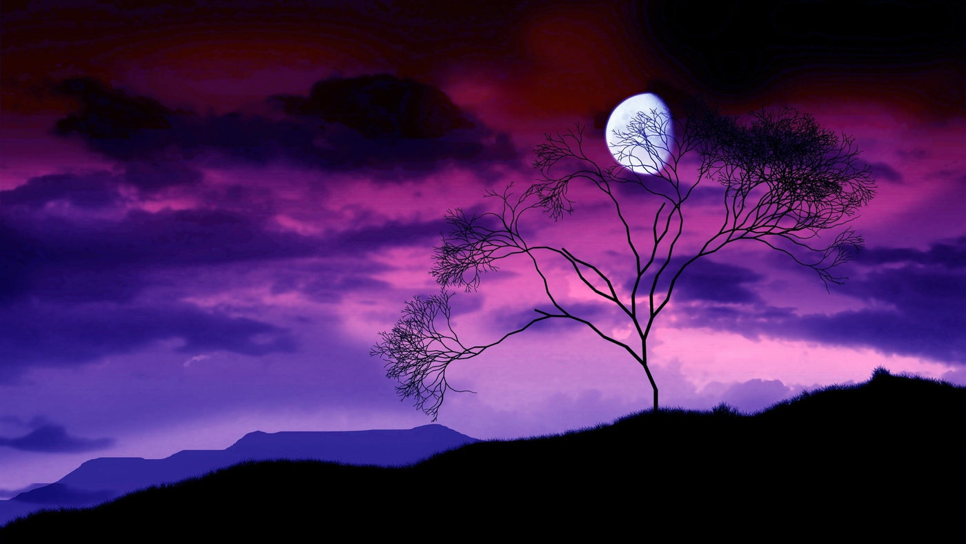 Moon Under Purple Sky  wall covering