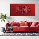 Red Music Notes Line Art