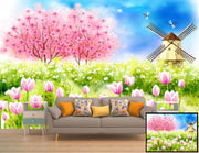 Pink Flowers wallpaper for wall