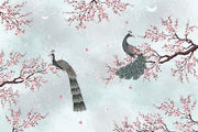 Peacock Peace Chinoiserie Wallpaper