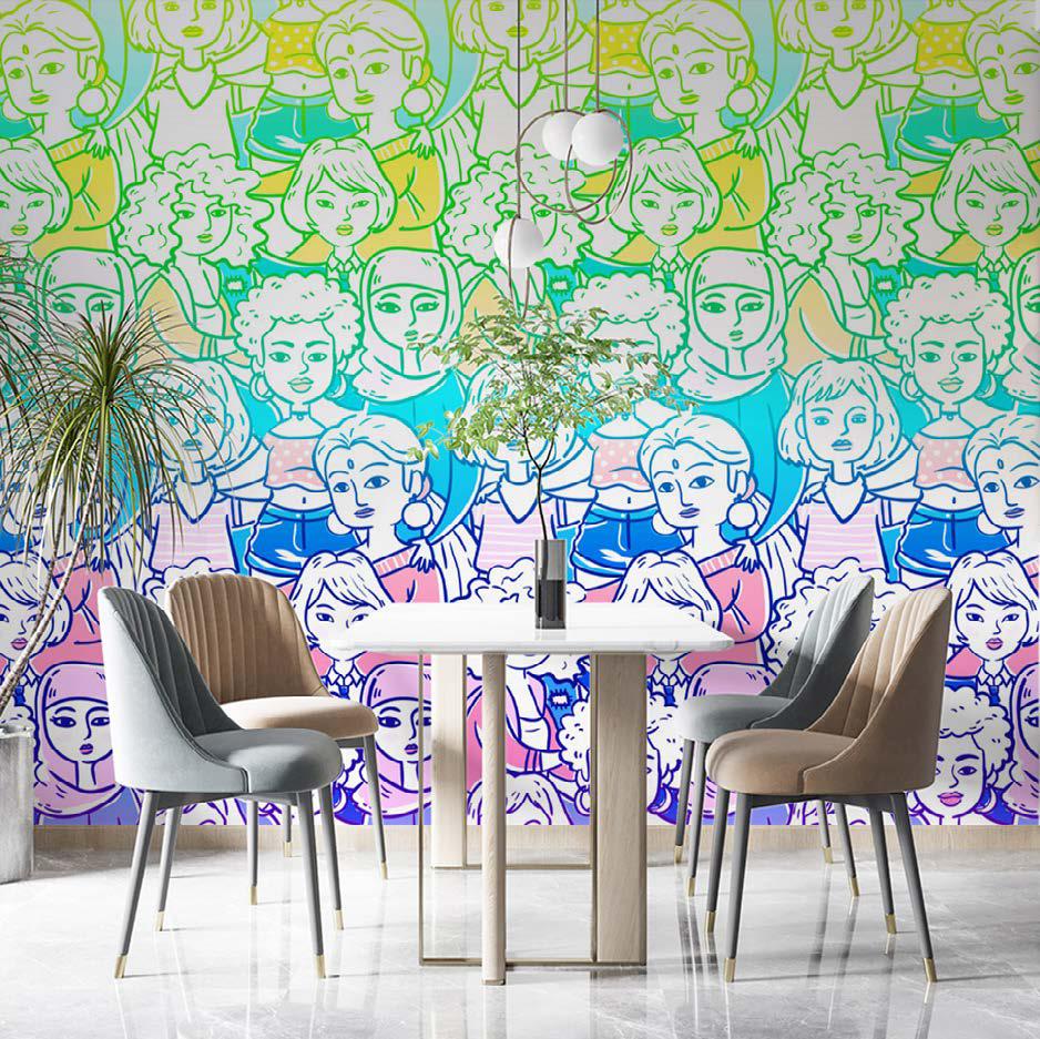 People Collarge Cafe Wallpaper