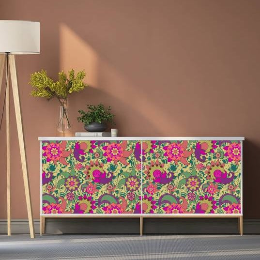 Purple Floral Sticker