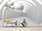 White 3D Tunnel Decorative custom wallpaper for wall
