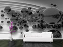 Black Metal Balls decorative custom wallpaper for wall
