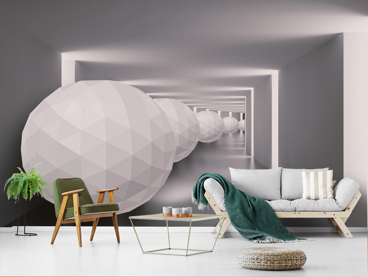 Hexagonal Ball decorative custom wallpaper for wall