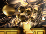Brown Shining Ball decorative custom wallpaper for wall