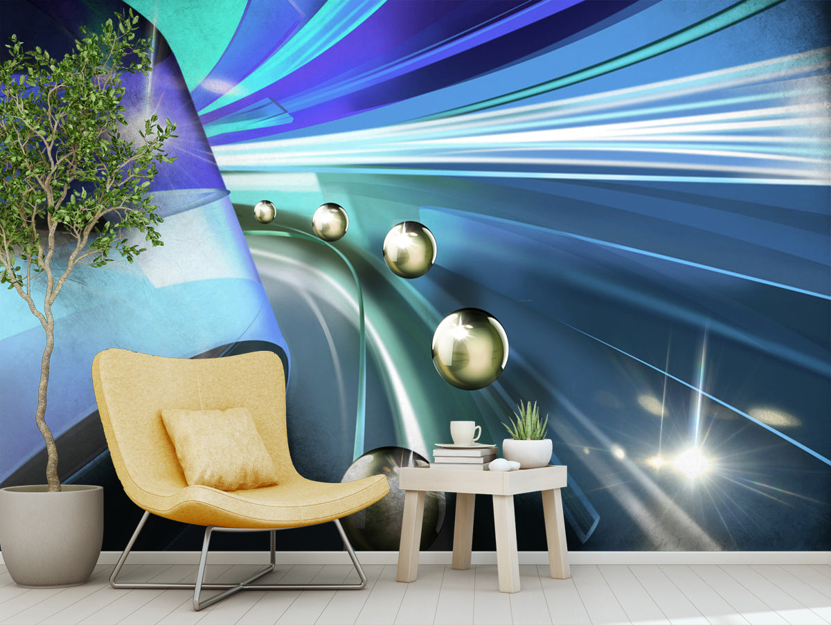 Blue Shades 3D custom wallpaper for wall
