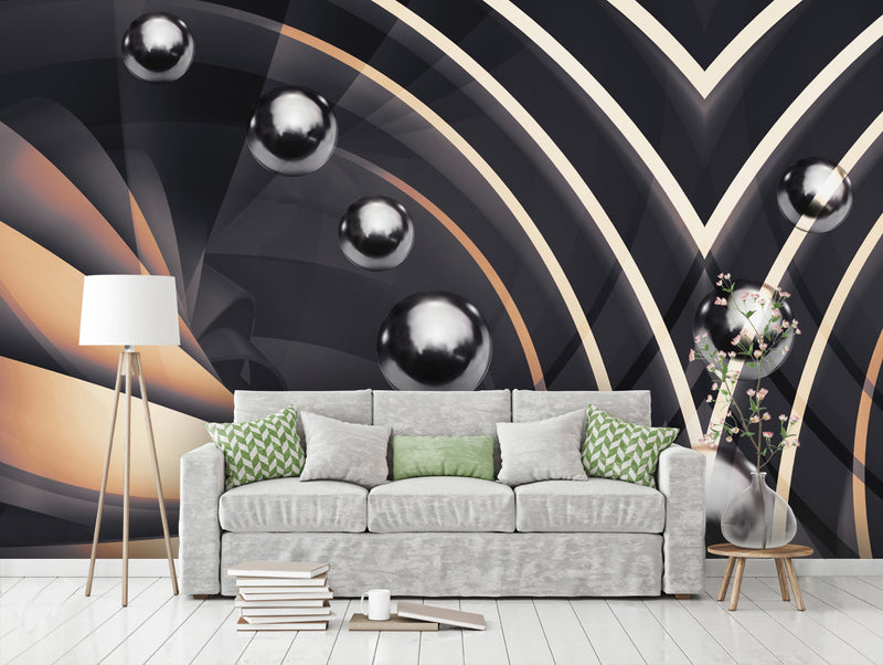 Black Solid Decorative custom wallpaper for wall