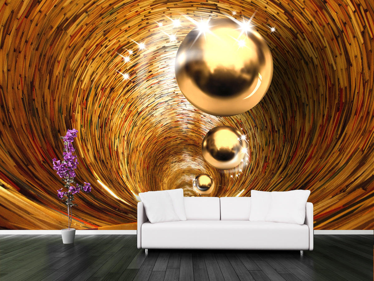 Solid Golden custom wallpaper for wall