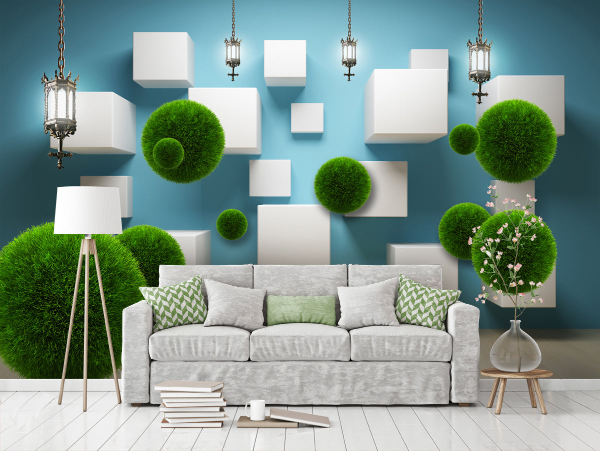 Grass Ball 3D custom wallpaper for wall