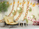 Golden Chain White Ball custom wallpaper for wall
