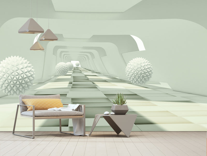 3D Spiked ball custom wallpaper for wall