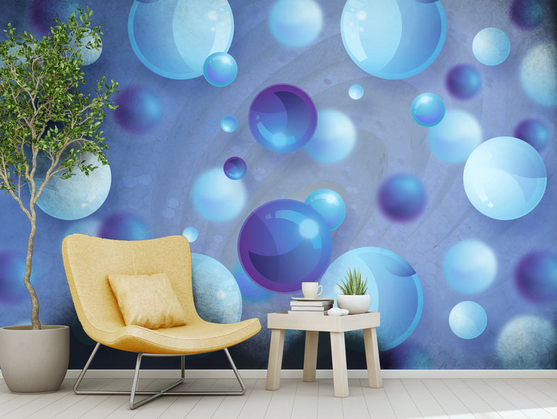 3D Blue Bubbles wallpaper for wall