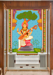 Historic Blue Saraswati Customised wallpaper