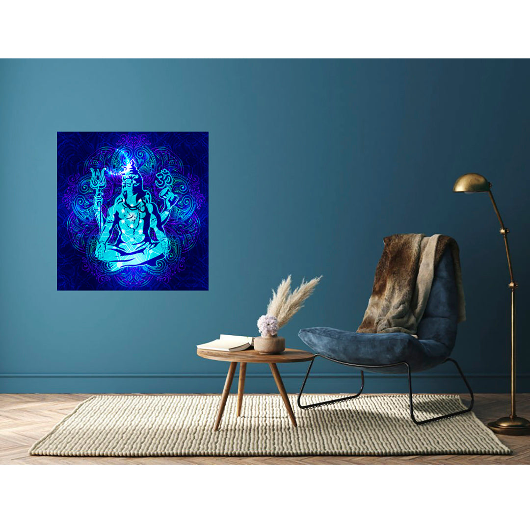 Shiv Meditation Art Self Adhesive Sticker Poster