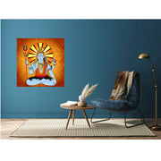 Shiv With Chakra Painting Self Adhesive Sticker Poster