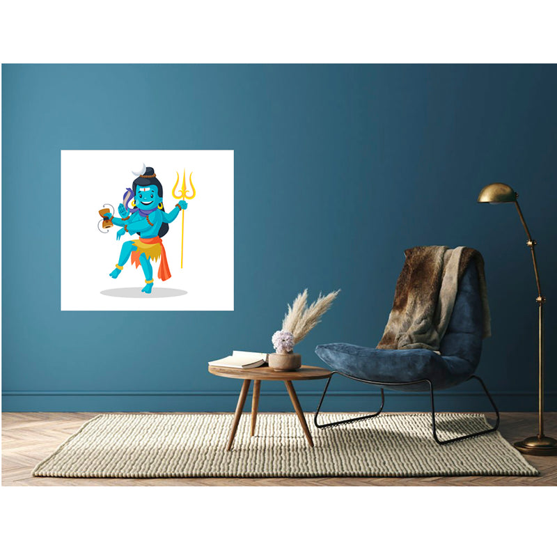 Little Shiv Painting Self Adhesive Sticker Poster