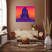 Adiyogi Statue Self Adhesive Sticker Poster