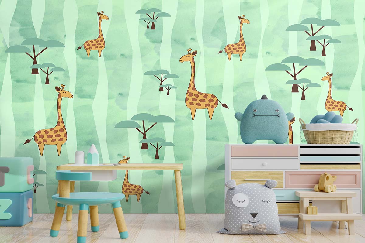 Sleepy Giraffes Wallpaper