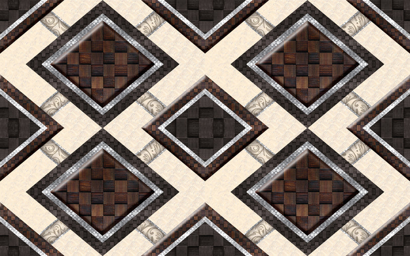Abstract Brown tiles Customised Wallpaper