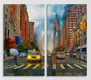 Road Crossing Street View, Set Of 2