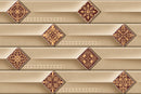 Brown Squared tiles Customised Wallpaper