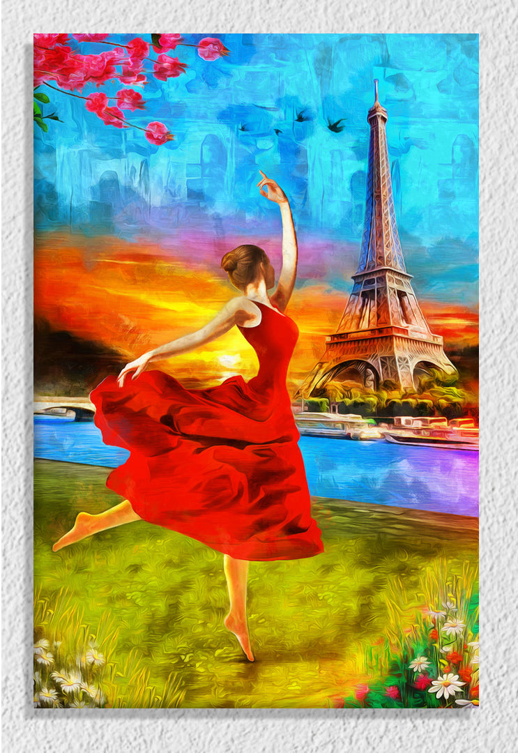Ballet Girl And Eiffel Tower