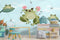 Sky Wallpaper for children with animals / Wall Mural / Forest Mural
