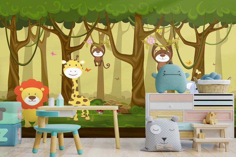 Jungle Safari Forest Kids Wallpaper – Myindianthings