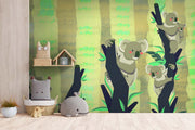Koala Gang Tree Custom Baby Kids Wallpaper