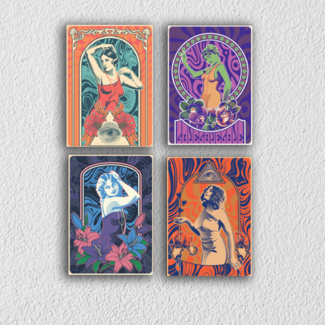 Psychedelic Canvas Set Of 4
