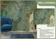 Faded green tropical wallpaper
