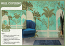 Cyan tropical theme wall