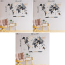 3D Wooden World Map Black and Beige
